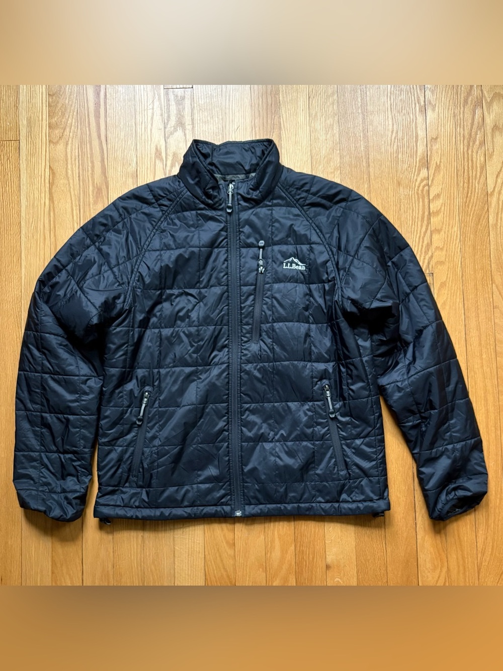 L.L Bean Men’s Primaloft Packaway Quilted Puffer Jacket Regular Fit Medium Black